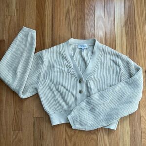 & Other Stories Cream Ribbed Cardigan